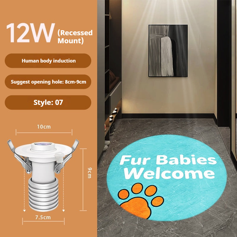 Foyer Custom Lighting Pet-Friendly Home Ambiance Projector:Fur Babies Welcome My Dog’s House Paw Cat Wheel