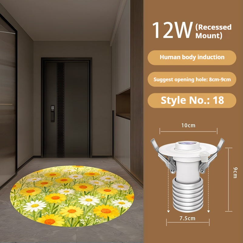 Personalized Entry Door Projection Light | Custom Plant Patterns for Natural Foyer Vibes