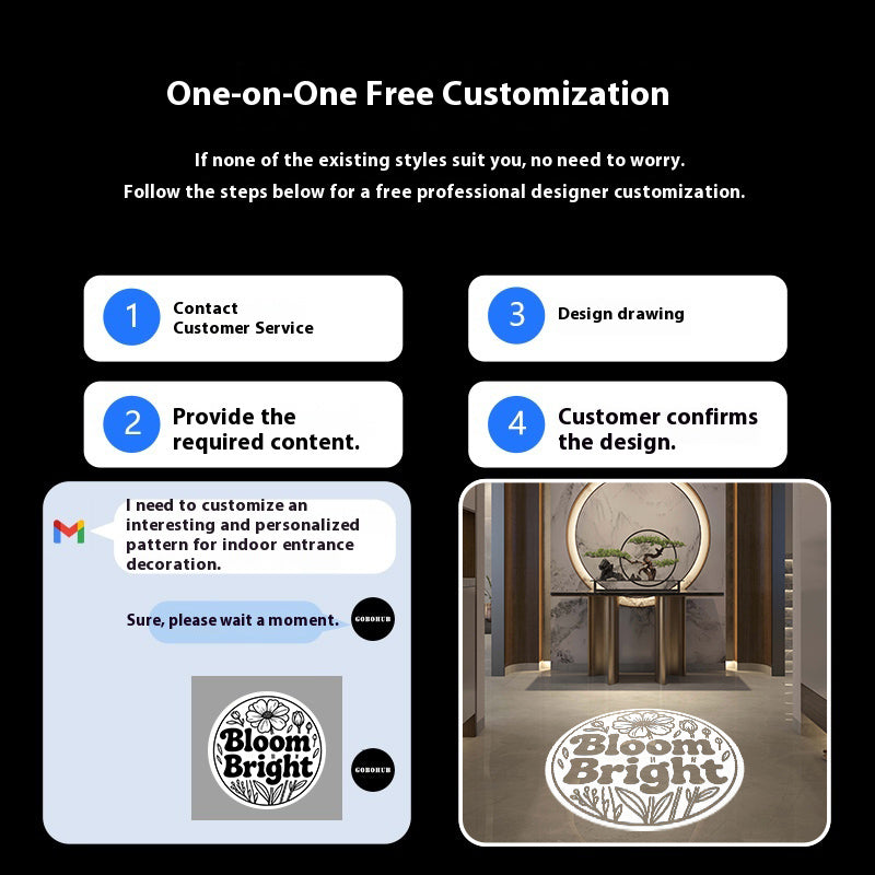 Personalized Entry Door Projection Light | Custom Plant Patterns for Natural Foyer Vibes