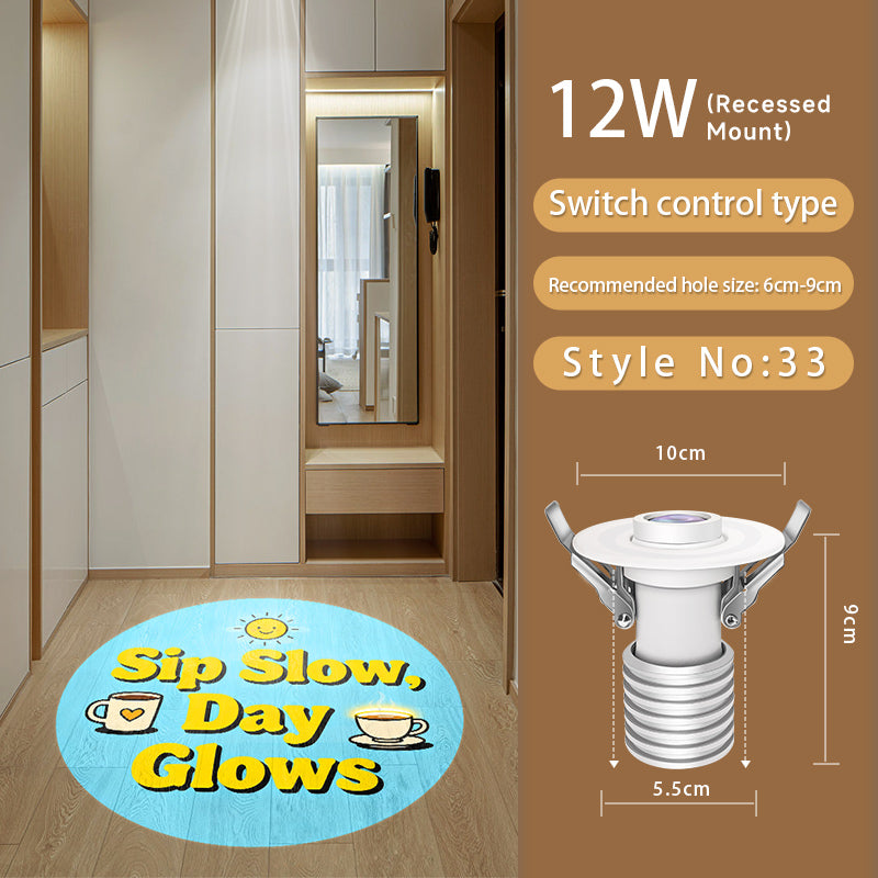 Entryway Ambient Projection Light | "Small Joys" Phrases & Vibes for Cozy Home Entry