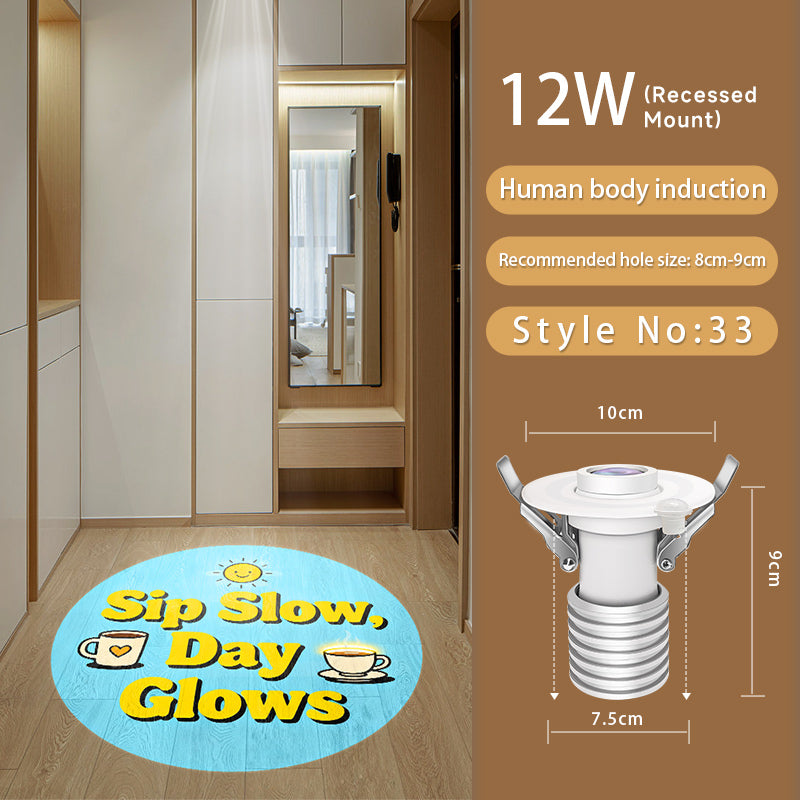 Entryway Ambient Projection Light | "Small Joys" Phrases & Vibes for Cozy Home Entry