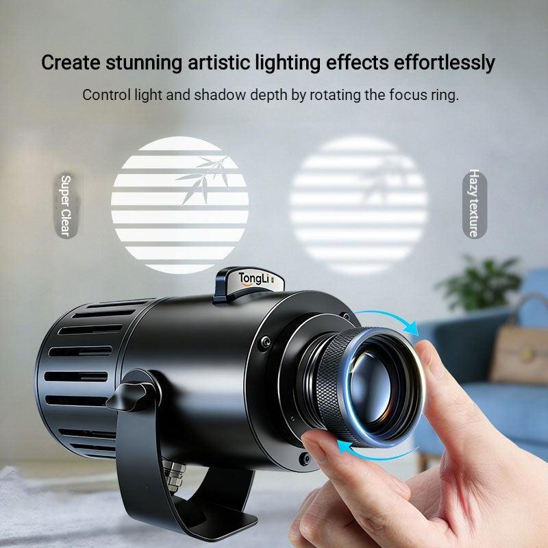 LED Gobo Projector with Stand | Dimmable, Adjustable Color Temp  for Live Stream & Photography | Quick GOBO Change