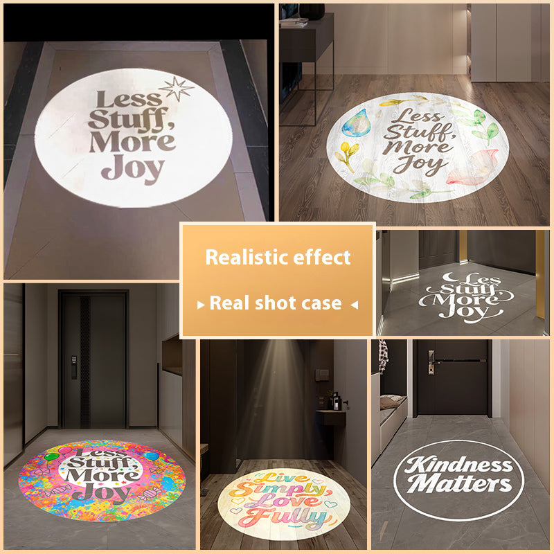 "Less Stuff, More Joy" Projection Light | Live Simply Love Fully for Cozy Minimalist Home Vibes