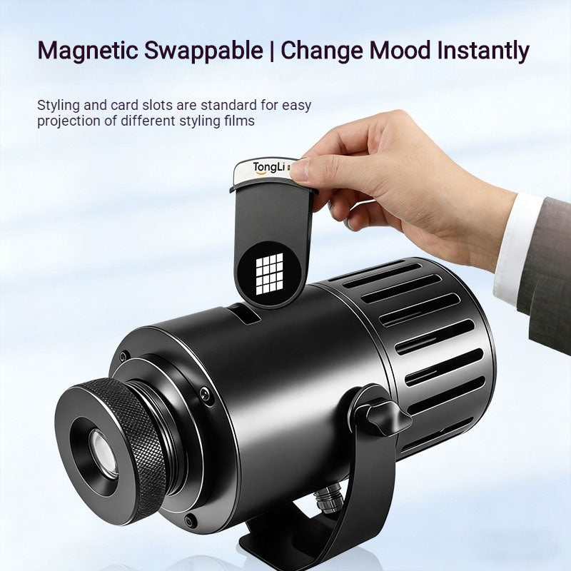 LED Gobo Projector with Stand | Dimmable, Adjustable Color Temp  for Live Stream & Photography | Quick GOBO Change
