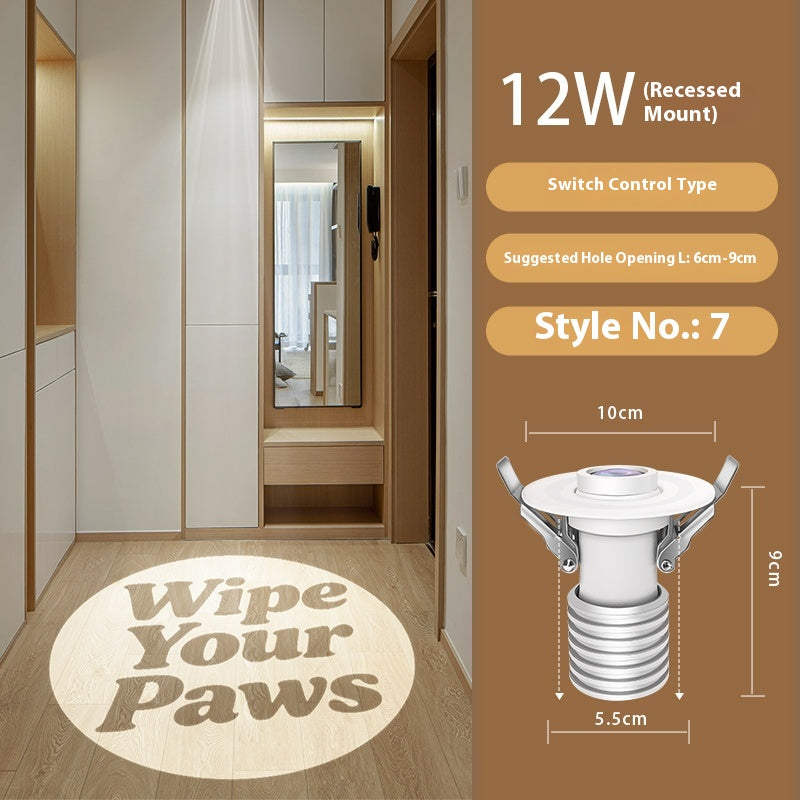 Entry Door Custom Light Fixtures Fun Personalized Projection Light:No Shoes No Shirts No Judgment Wipe Your Paws for Cool Vibes