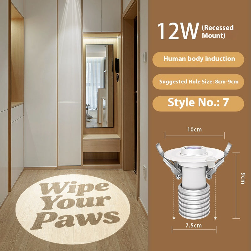 Entry Door Custom Light Fixtures Fun Personalized Projection Light:No Shoes No Shirts No Judgment Wipe Your Paws for Cool Vibes