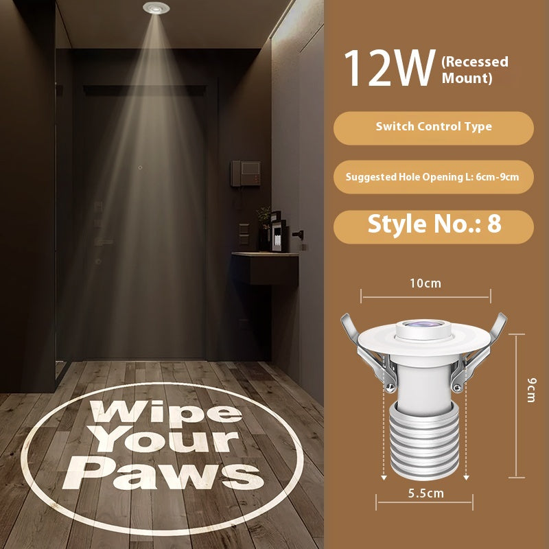 Entry Door Custom Light Fixtures Fun Personalized Projection Light:No Shoes No Shirts No Judgment Wipe Your Paws for Cool Vibes