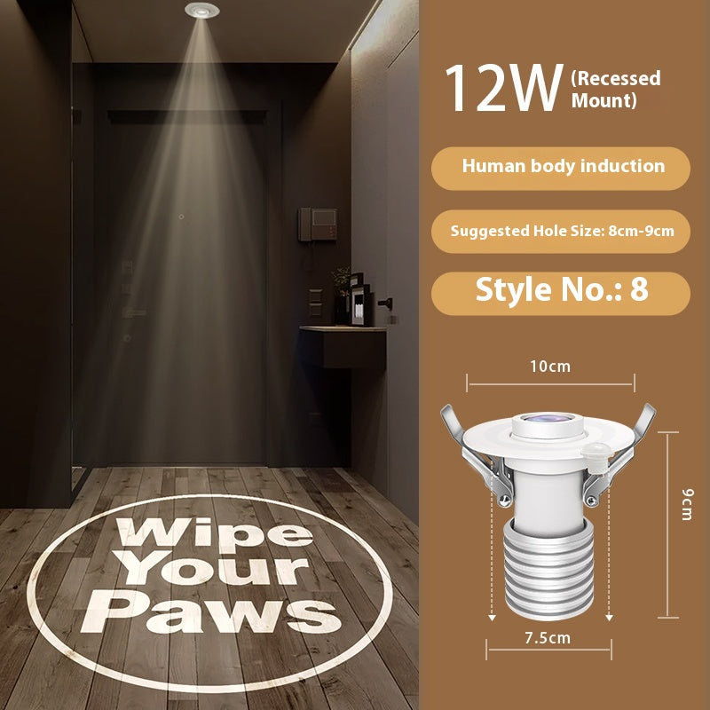 Entry Door Custom Light Fixtures Fun Personalized Projection Light:No Shoes No Shirts No Judgment Wipe Your Paws for Cool Vibes