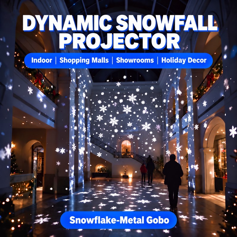 Dynamic Snowflake Projection Light | Indoor/Outdoor Snowfall Effect - Festive Christmas & Garden Winter Ambiance