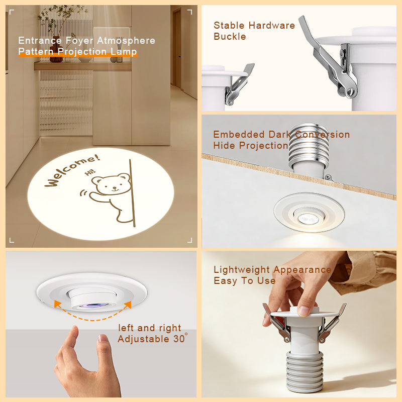 Personalized Entry Door Projection Light | Custom Plant Patterns - Natural, Cozy Ambiance for Home Foyer