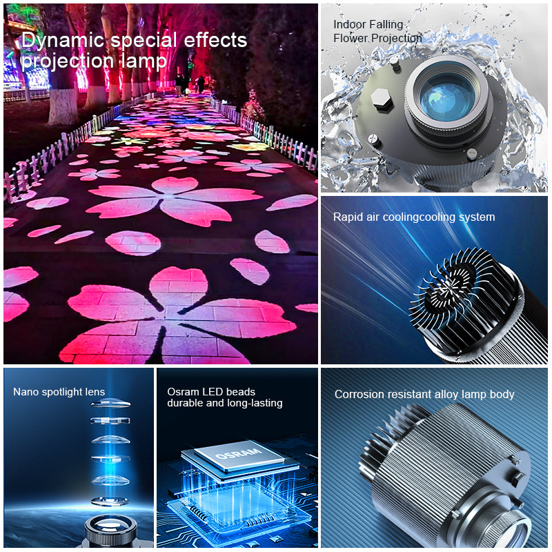 Outdoor Dynamic Projection Light | Waterproof LED Animated Patterns - Wide Coverage, Quick Setup for Garden & Party Ambiance