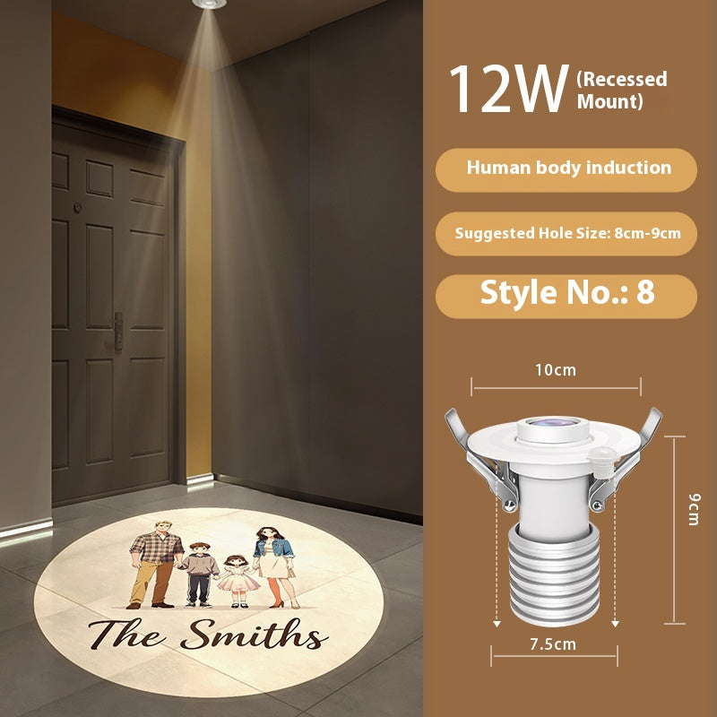 Custom entryway lighting Welcome Home Personalized Family Projection Light